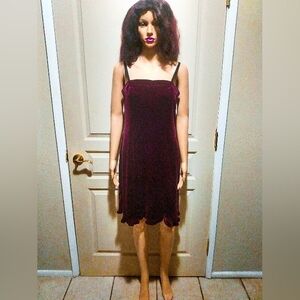 Vintage No Boundaries Velvet Dress With Adjustable Straps.